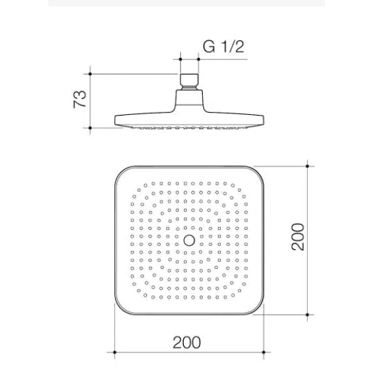 Caroma Luna Overhead Shower Head Brushed Brass