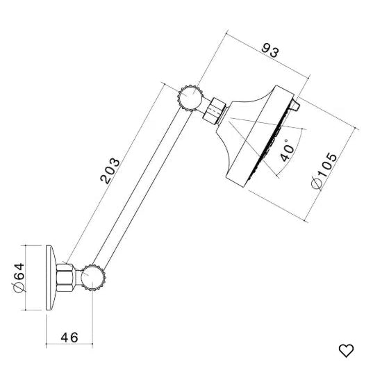 Caroma Series A Adjustable Wall Shower