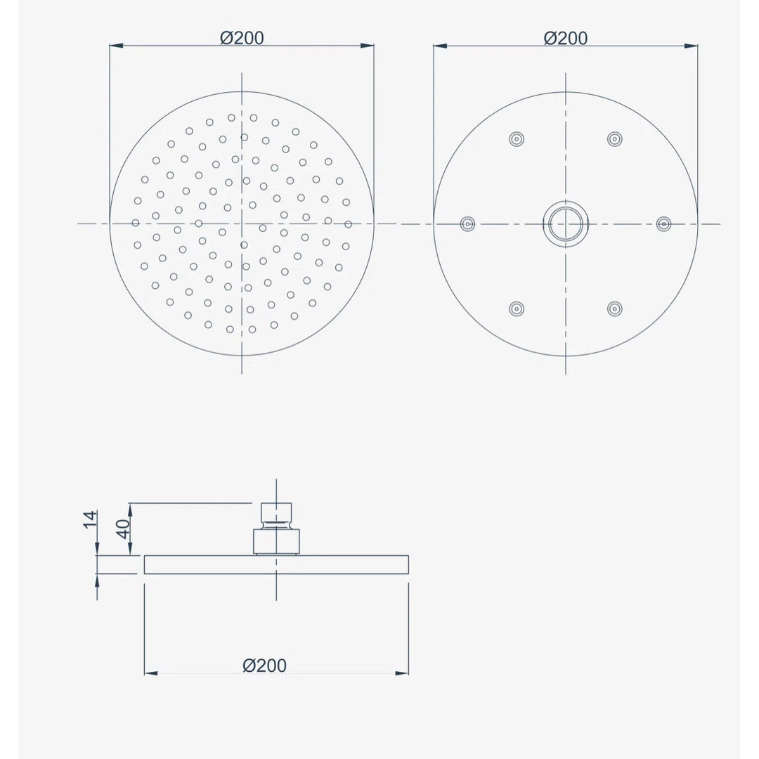 Caroma Methven Krome 200mm Round Drencher Shower Head