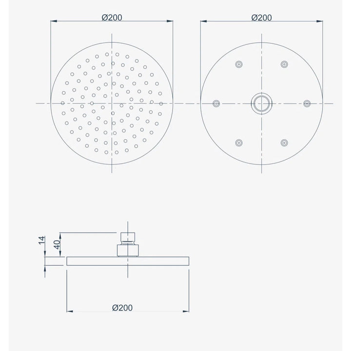 Caroma Methven Krome 200mm Round Drencher Shower Head