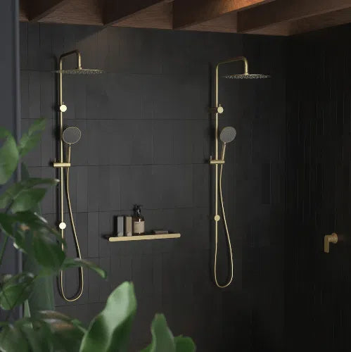 Caroma Urbane II Rail Shower With 300mm Overhead - Brushed Brass Pvd