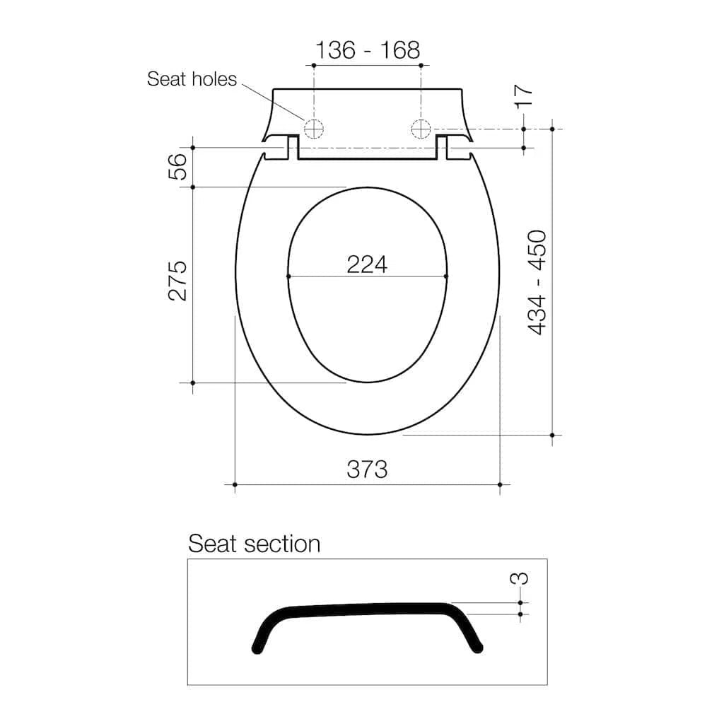 Caroma Stylus Tasman Mkll Wide Toilet Seat