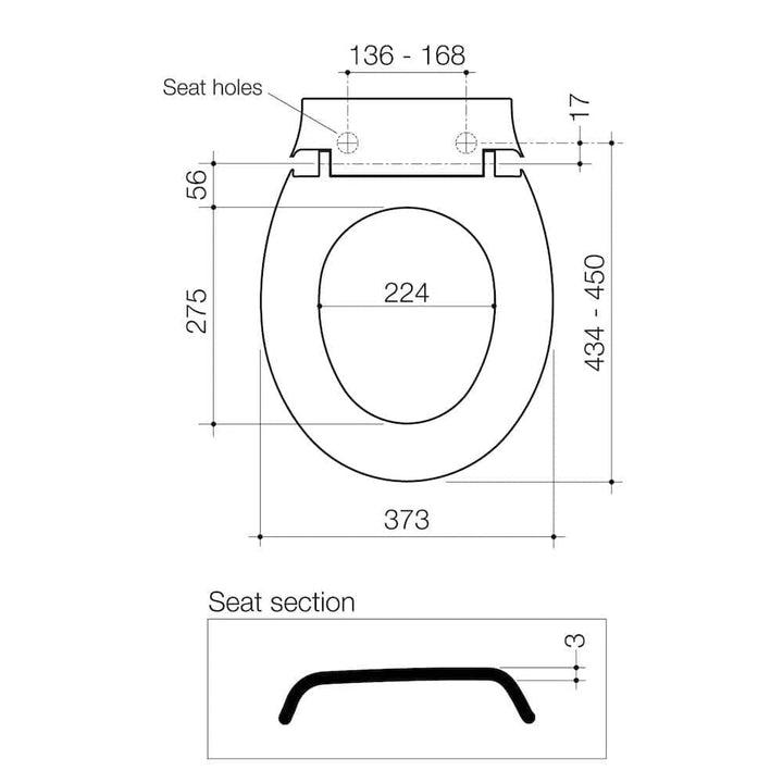 Caroma Stylus Tasman Mkll Wide Toilet Seat