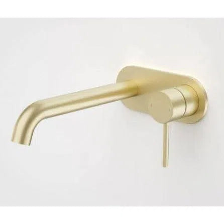 Wall Mixer Sets Caroma Caroma Liano II Wall Basin/Bath Mixer Set- Round Backplate - Brushed Brass Pvd