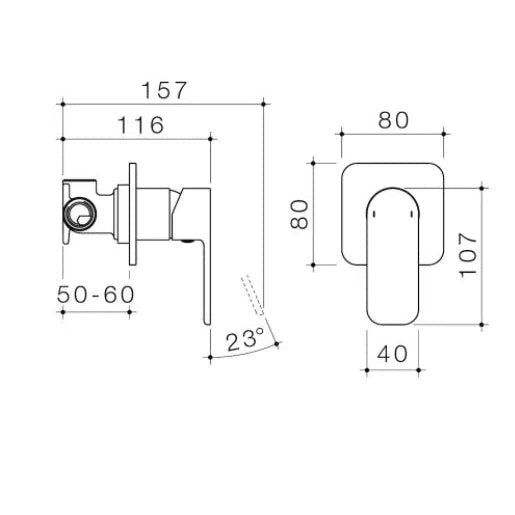 Caroma Luna Bath Shower Mixer Brushed Brass