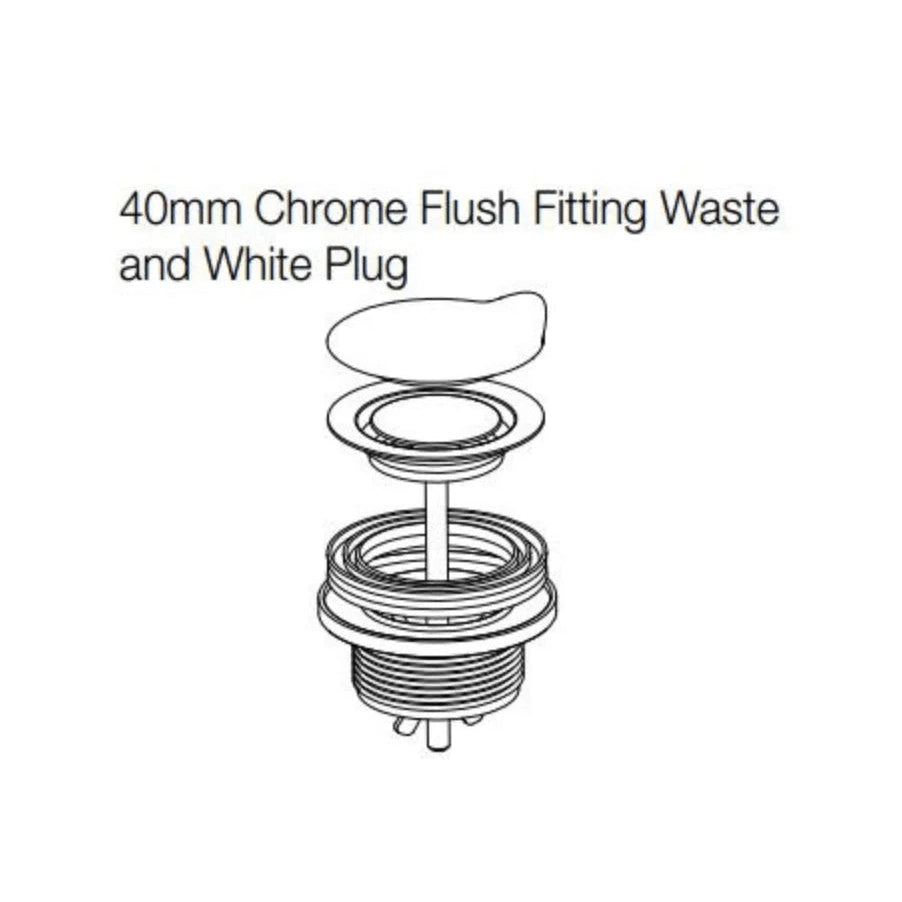 Caroma Chrome Flush Fitting Waste