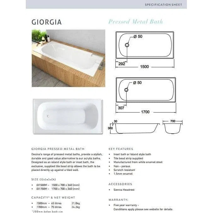 Decina Giorgia Pressed Metal Bath