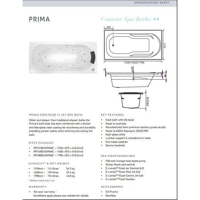 Decina Prima Contour Spa Bath