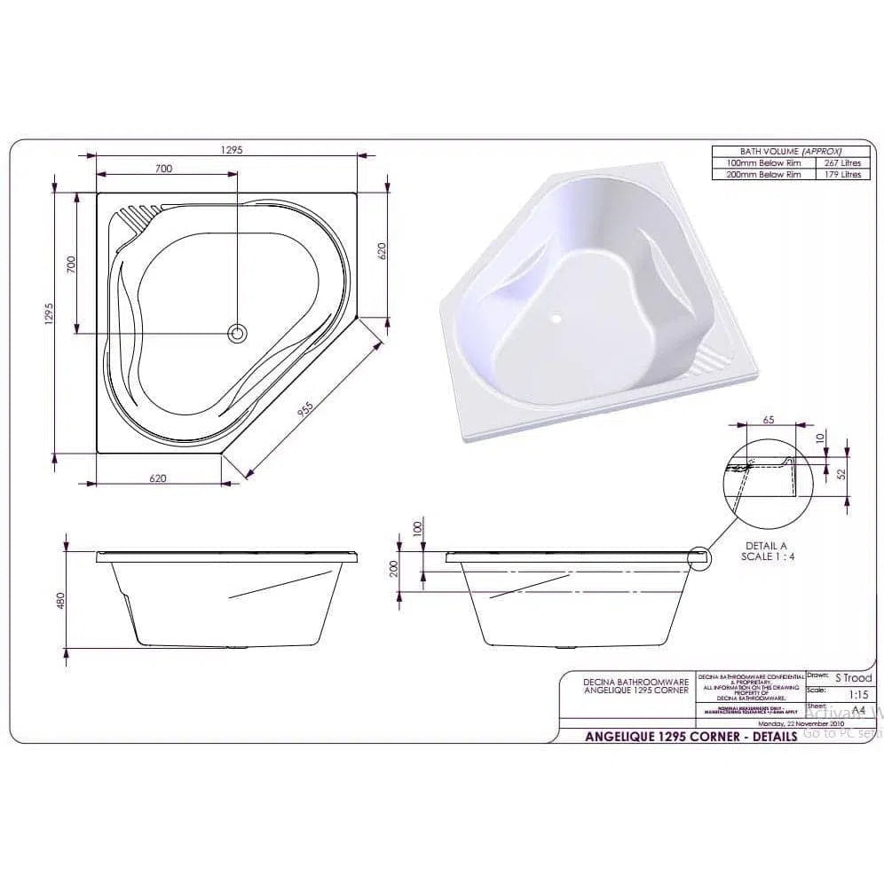 Decina Angelique Corner Bath Or Spa