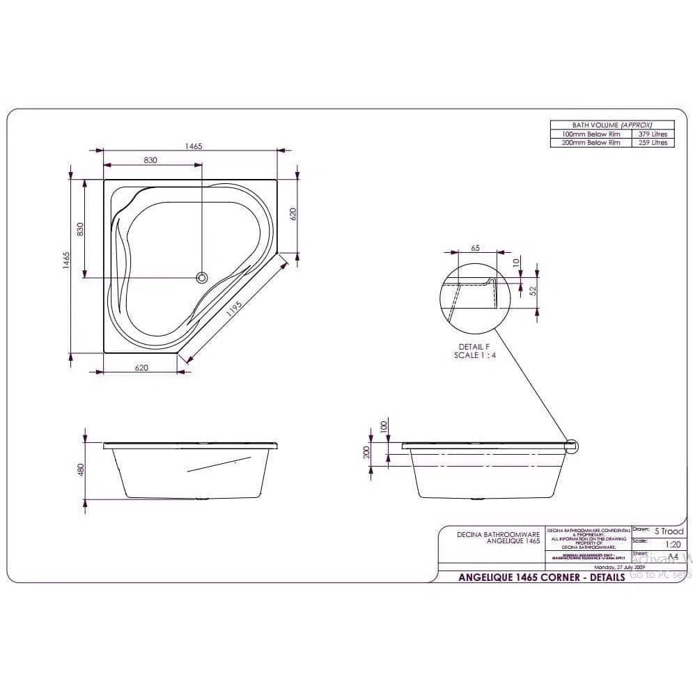 Decina Angelique Corner Bath Or Spa