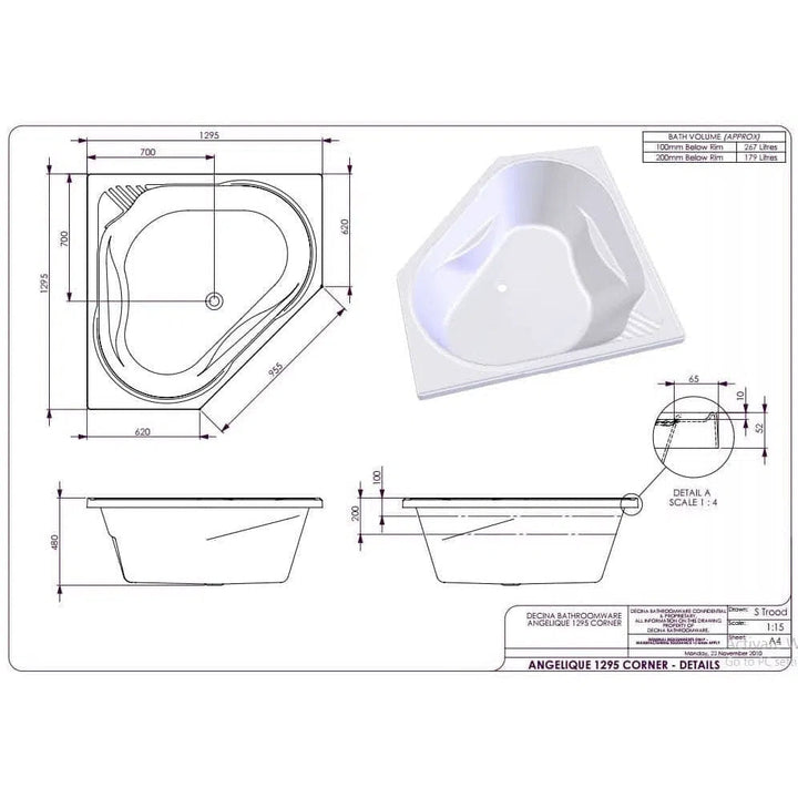 Decina Angelique Corner Bath Or Spa