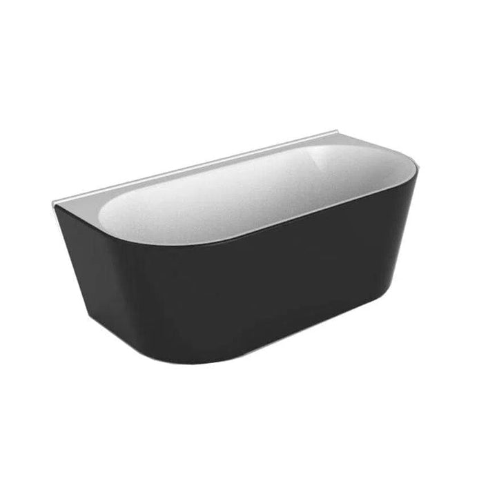 Alegra Back To Wall Black Freestanding Bath 1700