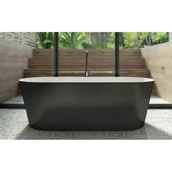 Decina Elinea Freestanding Bath - Gloss Black / White Or White