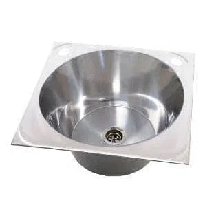 Laundry Tub Everhard Everhard Como Multipurpose Round Stainless Steel Sink 36 Litre 70075 / 1 Tap Hole