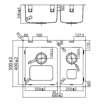 Nugleam Nugleam Edge 1.75 Bowl 1 Tap Hole Sink