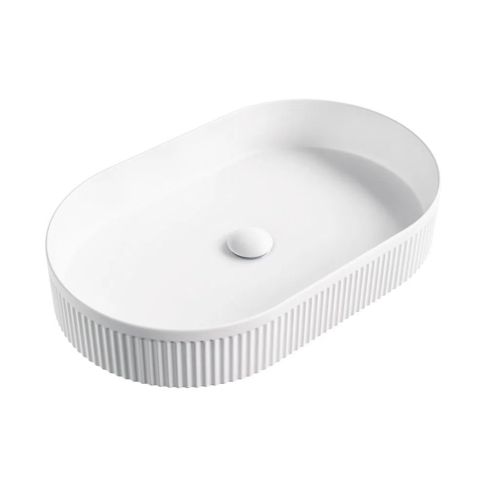 Fienza Eleanor Oval Above Counter Fluted Basin