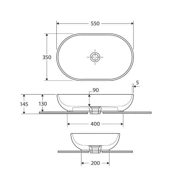 Fienza RAK Feeling Oval Above Counter Basin