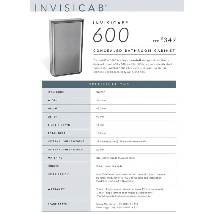 Fienza Invisicab Concealed Cabinet
