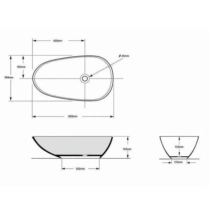 Fienza Bahama Above Counter Mk11 Cast Stone Basin