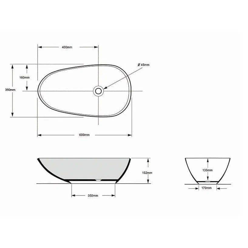 Fienza Bahama Above Counter Mk11 Cast Stone Basin