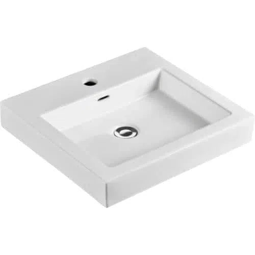 Fienza Como Rectangle Above Counter Basin 485mm x 445mm x 80mm - 3 Tap Hole Version