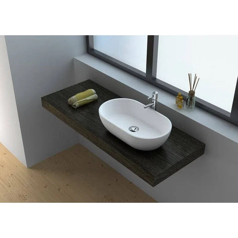 Fienza Nero Cast Above Counter Stone Basin