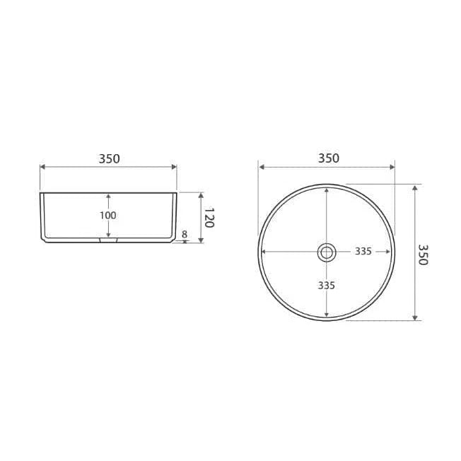 Fienza Reba Light Grey Matte Ceramic Basin