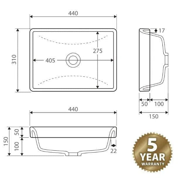 Fienza Sarah Semi-Inset Basin