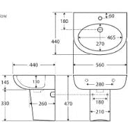 Fienza Stella Care Wall-Hung Basin With Integral Shroud