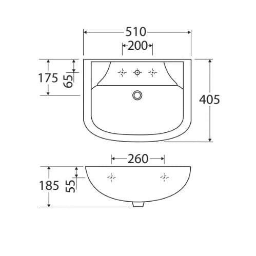 Fienza Rak Lara Wall-Hung Basin