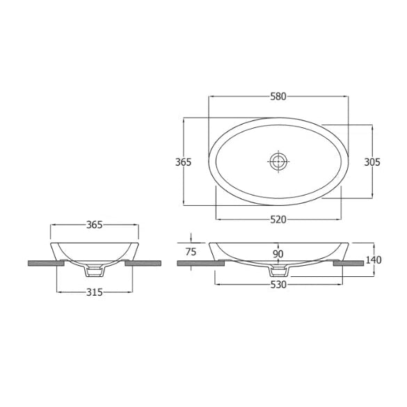 Rak Resort Semi-Inset Basin