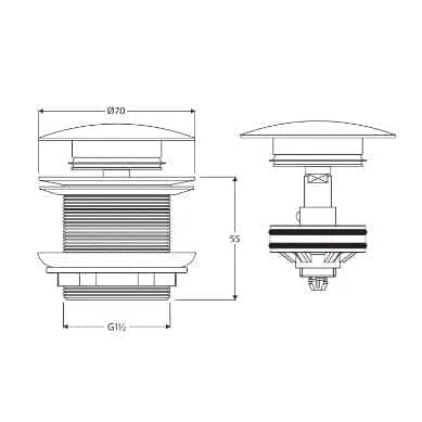 Fienza Pull Out/Pop-Up 40mm Bath Waste, Brushed Nickel