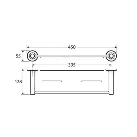 Fienza Axle Shower Shelf, Matte Black