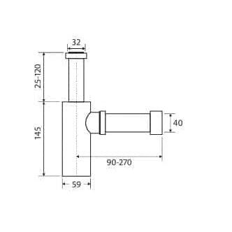 Fienza Universal Bottle Trap In Brushed Nickel