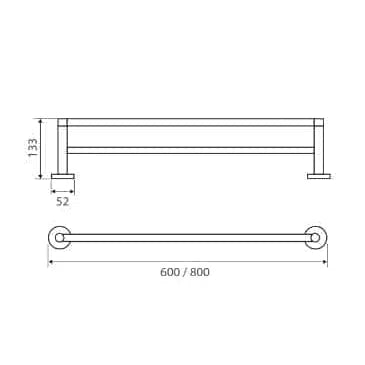 Fienza Michelle Double Towel Rail 800mm