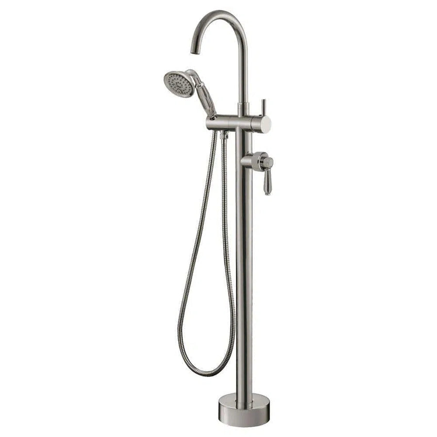 Freestanding Bath Tap Fienza Fienza Eleanor Floor Mixer & Shower - Brushed Nickel Brushed Nickel