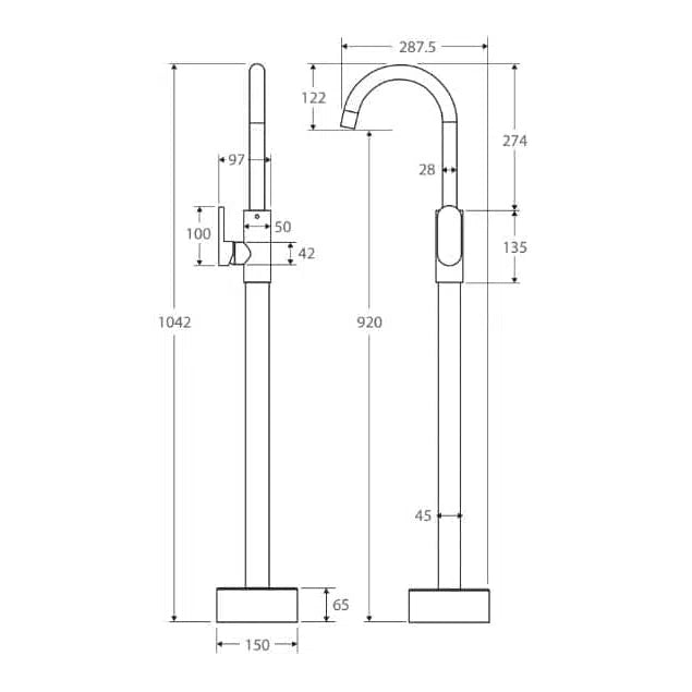 Fienza Empire Free Standing Bath Filler