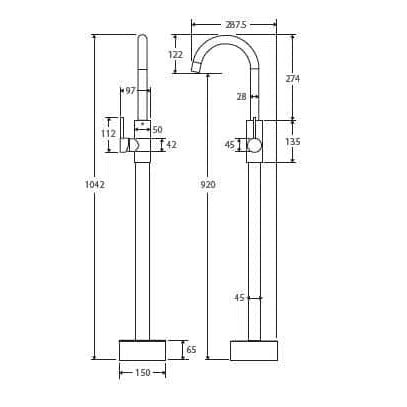 Fienza Isabella Gooseneck Free Standing Bath Filler