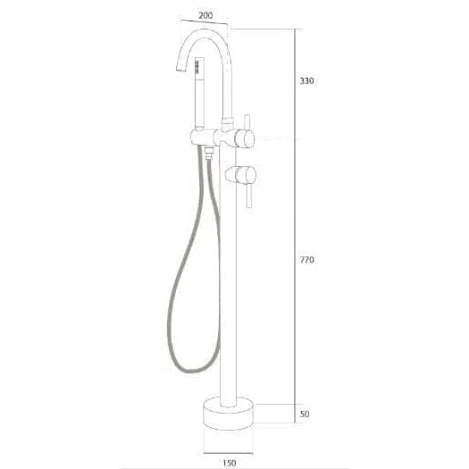 Fienza Isabella Floor Standing Bath Mixer with Hand Shower