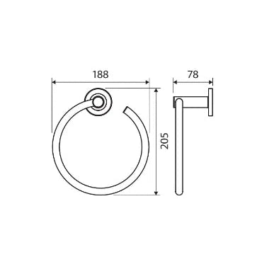 Fienza Axle Hand Towel Ring, Chrome