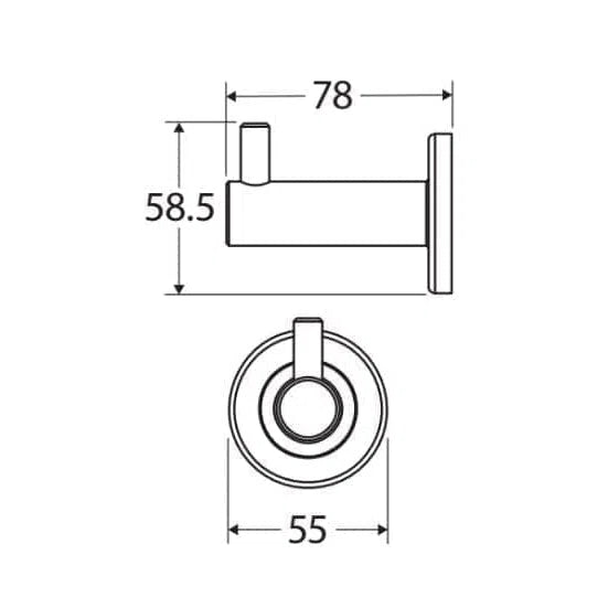 Fienza Axle Robe Hook Brushed Nickel