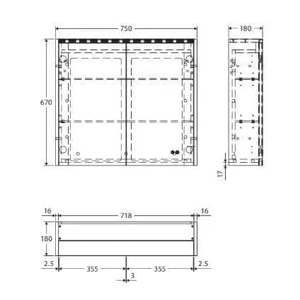 Fienza Led Shaving Cabinet With Industrial Side Panels