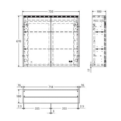 Fienza Led Shaving Cabinet With Industrial Side Panels