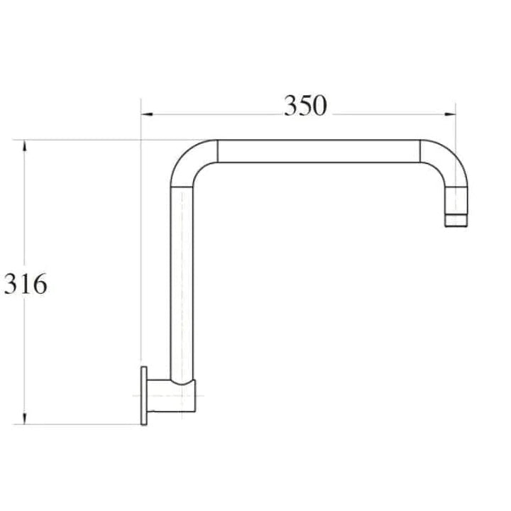 Fienza Round Fixed Gooseneck Shower Arm - Brushed Nickel