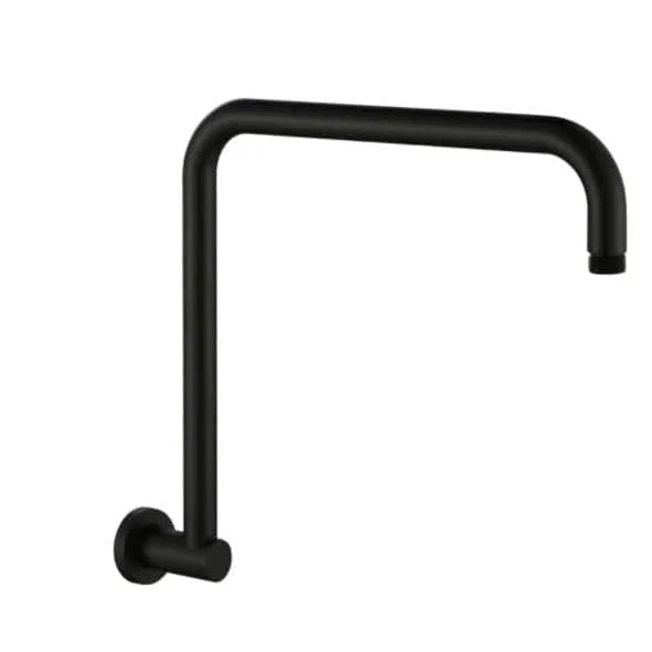 Fienza Round Fixed Gooseneck Shower Arm - Matte Black