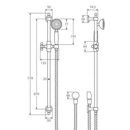 Showers Fienza Fienza Lillian Rail Shower / Brushed Nickel Brushed Nickel