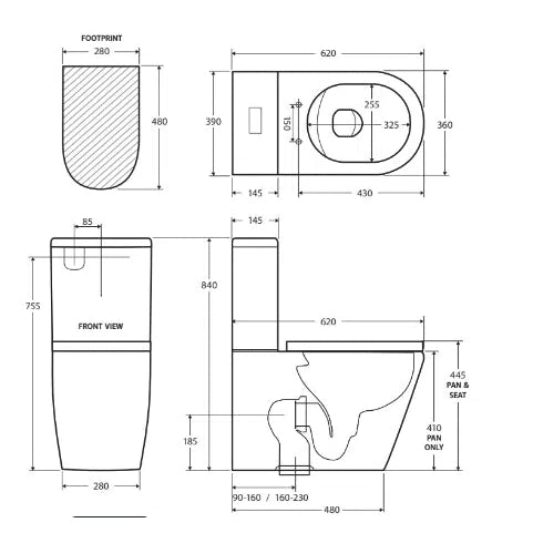 Fienza Isabella Back To Wall Toilet Suite