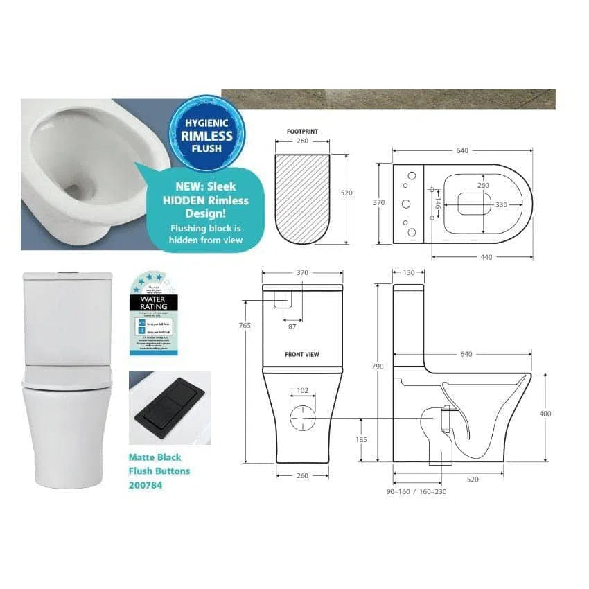 Toilets Fienza Fienza Luciana Rimless Back-To-Wall Suite