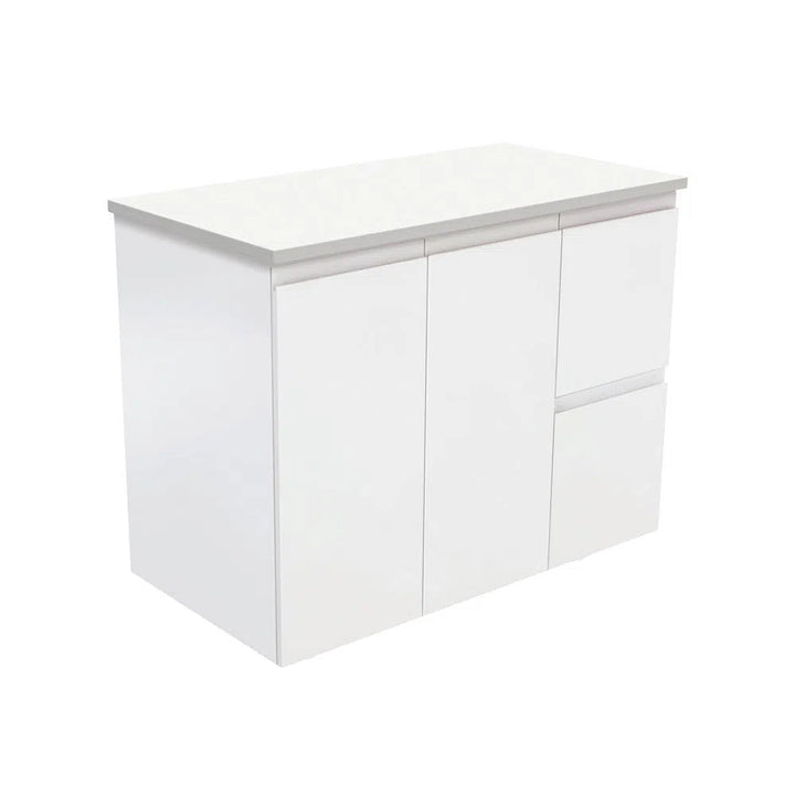 Fienza Fingerpull Satin White 900 Wall-Hung Cabinet