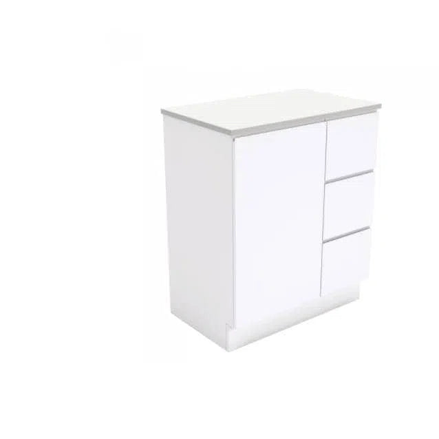 Fienza Fingerpull Gloss White 750 Cabinet On Kickboard